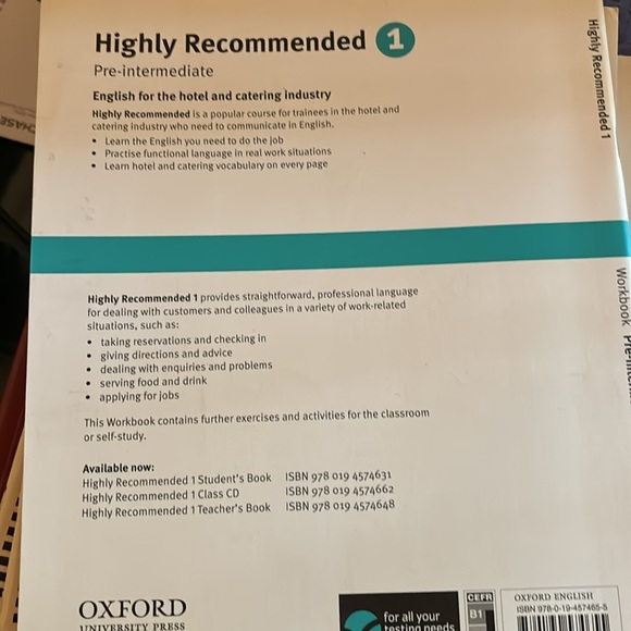 Highly Recommended: English for the Hotel and Catering IndustryWorkbook - Picture 2 of 4